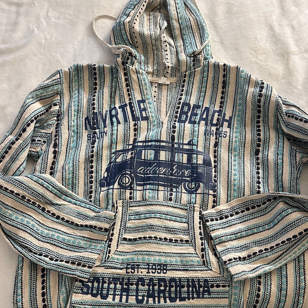 Striped Hoodie with Myrtle Beach Print